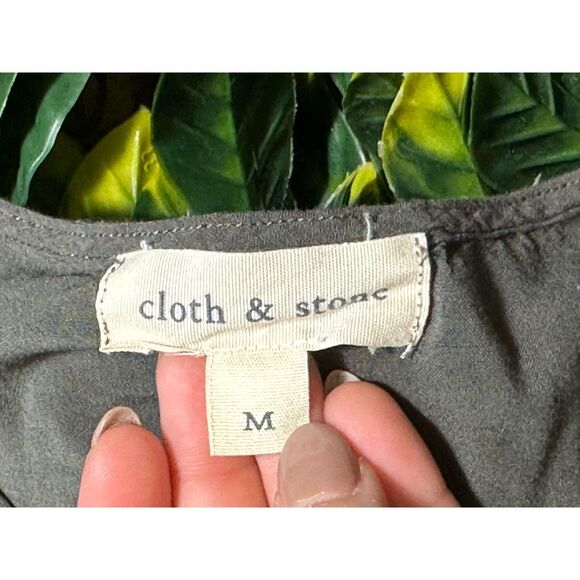 Anthropologie Cloth and Stone Front Tie Green Oversized Longsleeve Size Medium - Picture 3 of 5